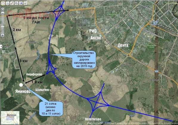 realty_mapper3.plot_in_locationПлощадь 21.00 сот. в Вологде