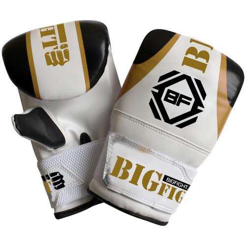 Снарядные перчатки "BigFight" белые, кожа