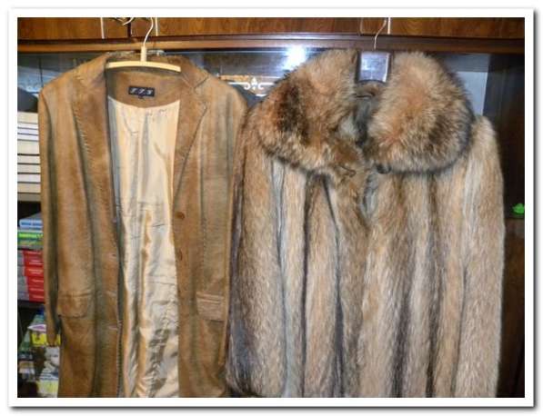 Шуба из енота, длинная