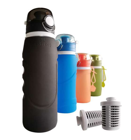 750ml folding silicone sports camping water bottle в 