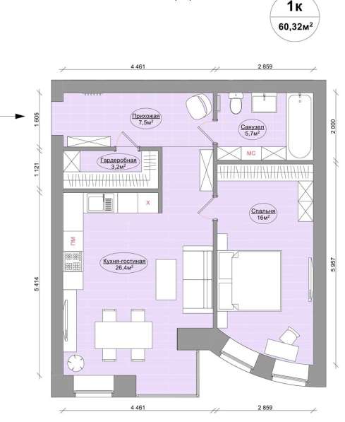 Продам однокомнатную квартиру в Тверь.Жилая площадь 60,32 кв.м.Этаж 2.Дом кирпичный. в Твери фото 32
