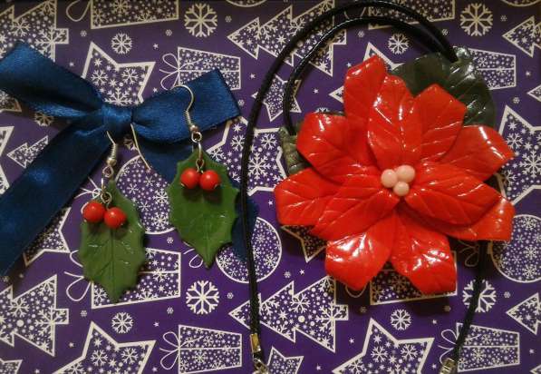 Пуансетия из полимерной глины