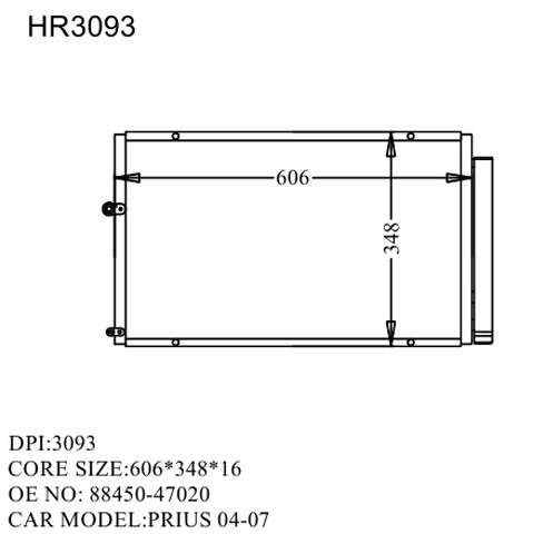 Радиатор кондиционера PRIUS HR3093