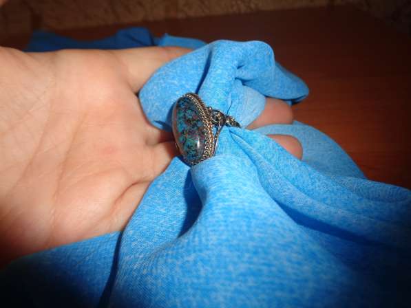 Кольцо с перстнем из хризоколлы в Севастополе фото 6