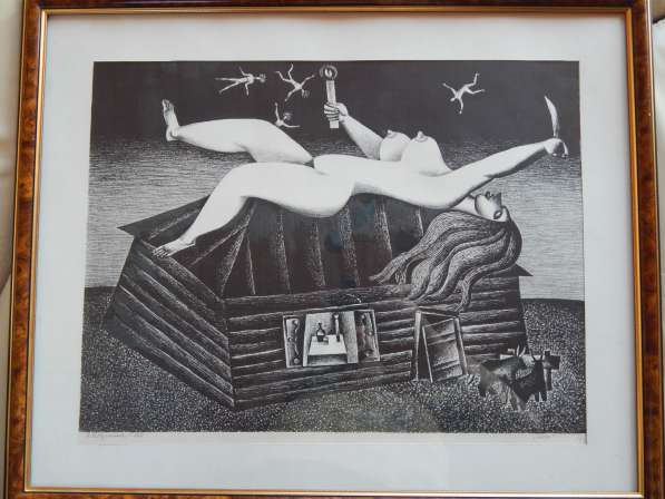 Картина «Ночь» 39x51,5 автолитография,1976 Кулинич А