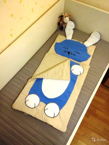 Детский спальничек "Зайка голубой" (утепленный в Москве фото 3