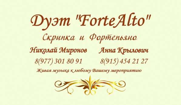 Музыкальный дуэт ''ForteAlto'' в Москве фото 6