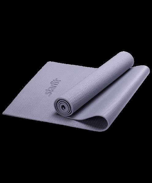 Коврик для йоги FM-101 PVC 173x61x1,0 см, серый