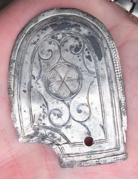 Серебряная накладка на навершие рукояти шашки, царская Росси