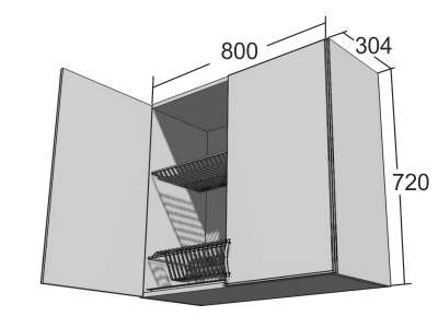 Шкаф для посуды ШВС-80 Перламутр ЕвроМебель в Кемерове