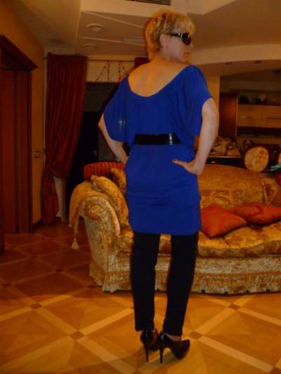 Туника, смотрится как мини-платье Oasis, Англия цвета ультрамарин в Москве фото 4