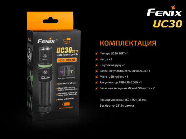 Fenix Фонарь Fenix UC30 2017 аккумуляторный в Москве фото 9