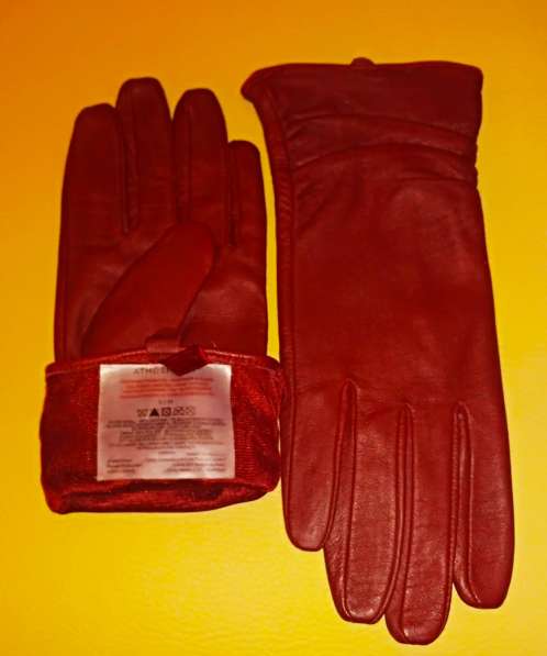 Женские перчатки, натуральная кожа в фото 3