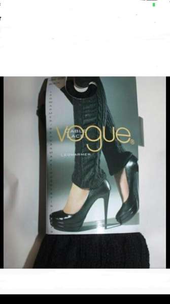 Гетры новые Vogue вязаные чёрные кружева гипюр вставки
