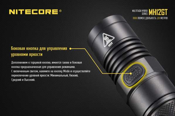 NiteCore Перезаряжаемый, аккумуляторный фонарь - NiteCore MH12GT в Москве фото 3