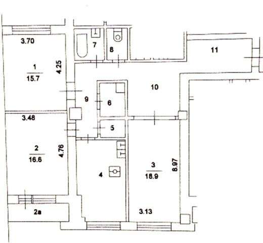 Продам трехкомнатную квартиру в Москве. Этаж 4. Дом кирпичный. Есть балкон. в Москве фото 3