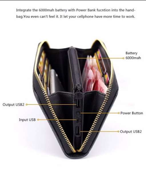 Качественный клатч с повербанком и противоугонкой! в Москве фото 5