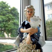 Редкая статуэтка Дама с зеркалом, кобальт, клеймо, оригинал, в г.Днепропетровск