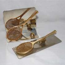 Набор настольный: подставка и зажим для бумаг Теннис (K080), в Москве