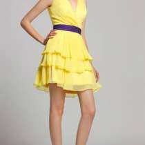 Коктельное платье лимонно-желтое JSSHAN размер S, в Москве