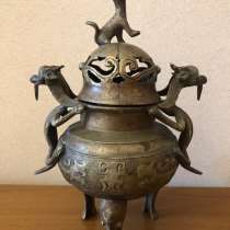 Антикварная бронзовая курильница для благовоний, в Москве