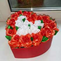 Букет роз из атласной ленты, в Санкт-Петербурге