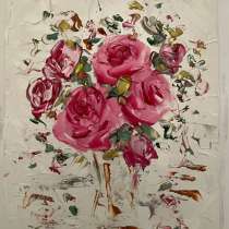 Картина маслом Цветы мастихином, в Москве