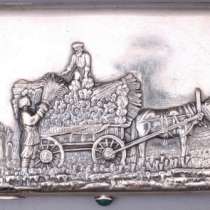 Портсигар "Жатва" 19 век, сере, в Москве