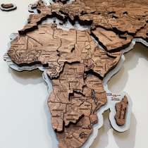 Карта мира из дерева на стену, панно из дерева карта мира, в Нижнем Новгороде