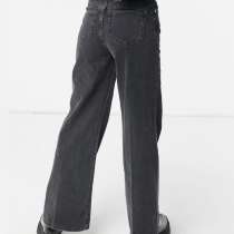 Чёрные выбеленные джинсы с широкими штанинами, в Томске