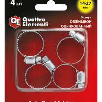 Обжимной хомут Quattro elementi 14-27 мм, оцинкованный, в Санкт-Петербурге