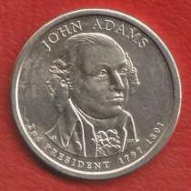США 1 доллар 2007 г. 2 президент Джон Адамс D Денвер, в Орле